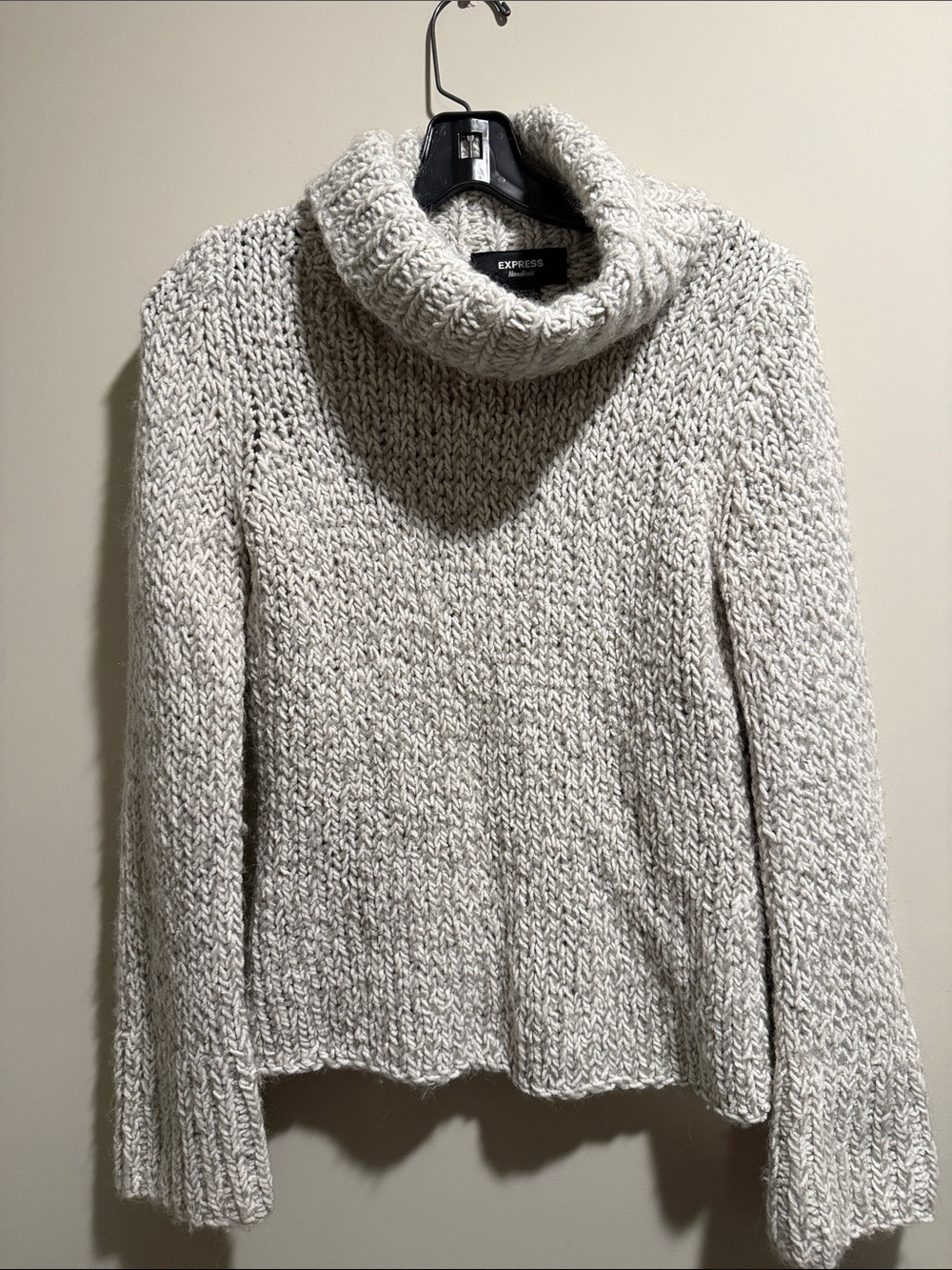 Express Cream Marled Turtleneck Sweater